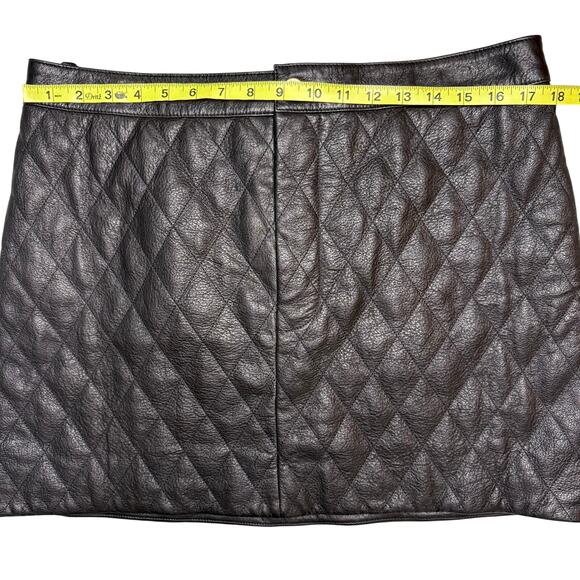 FRAME Quilted Lamb Leather Miniskirt XL - Picture 11 of 14